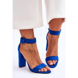 Sandales à talons hauts en daim bleu foncé Jacqueline 1