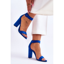 Sandales à talons hauts en daim bleu foncé Jacqueline 4