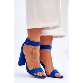Sandales à talons hauts en daim bleu foncé Jacqueline 6