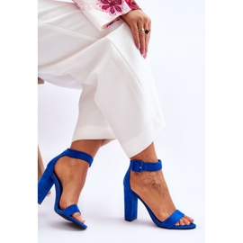 Sandales à talons hauts en daim bleu foncé Jacqueline 5