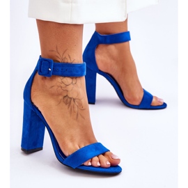 Sandales à talons hauts en daim bleu foncé Jacqueline 2