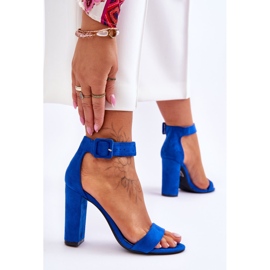 Sandales à talons hauts en daim bleu foncé Jacqueline 3