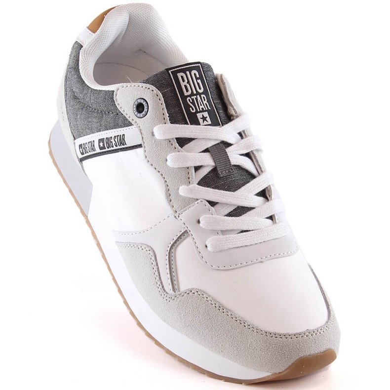 Chaussures de sport en cuir pour hommes confortables blanches Big Star JJ174144 1