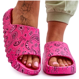 Pantoufles pour femmes à la mode sur une plate-forme massive lorette fuchsia rose 9