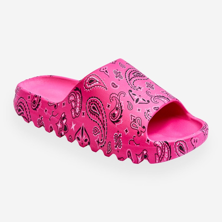 Pantoufles pour femmes à la mode sur une plate-forme massive lorette fuchsia rose 1