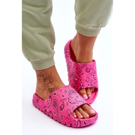 Pantoufles pour femmes à la mode sur une plate-forme massive lorette fuchsia rose 6