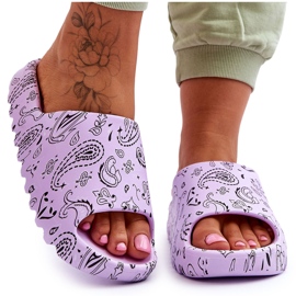 Pantoufles pour femmes à la mode sur une plate-forme massive Violet Lorette 9