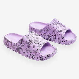 Pantoufles pour femmes à la mode sur une plate-forme massive Violet Lorette 2