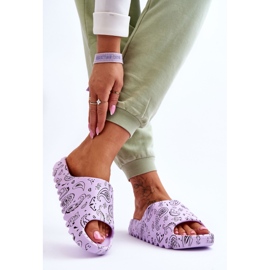 Pantoufles pour femmes à la mode sur une plate-forme massive Violet Lorette 4