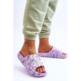 Pantoufles pour femmes à la mode sur une plate-forme massive Violet Lorette 5