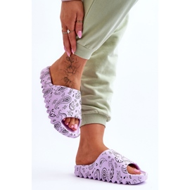 Pantoufles pour femmes à la mode sur une plate-forme massive Violet Lorette 6