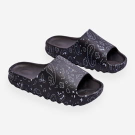 Pantoufles pour femmes à la mode sur une plate-forme massive Noir Lorette le noir 2