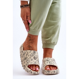 PS1 Pantoufles pour femmes à la mode sur une plate-forme massive lorette beige 3