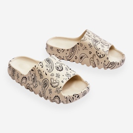 PS1 Pantoufles pour femmes à la mode sur une plate-forme massive lorette beige 2