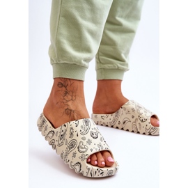 PS1 Pantoufles pour femmes à la mode sur une plate-forme massive lorette beige 5