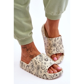 PS1 Pantoufles pour femmes à la mode sur une plate-forme massive lorette beige 6