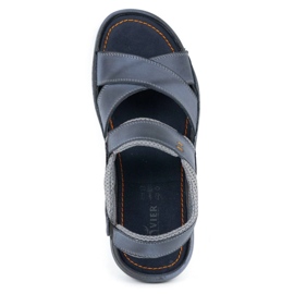Olivier Sandales cuir homme 336GT bleu marine 4