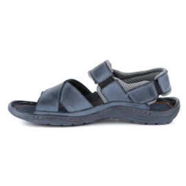 Olivier Sandales cuir homme 336GT bleu marine 1