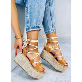 BM Espadrilles compensées Marge Camel brun 4