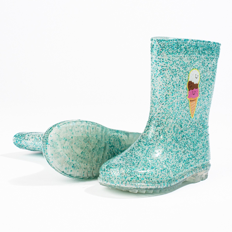 Boots hautes paillettes fille Shelovet menthe vert 1