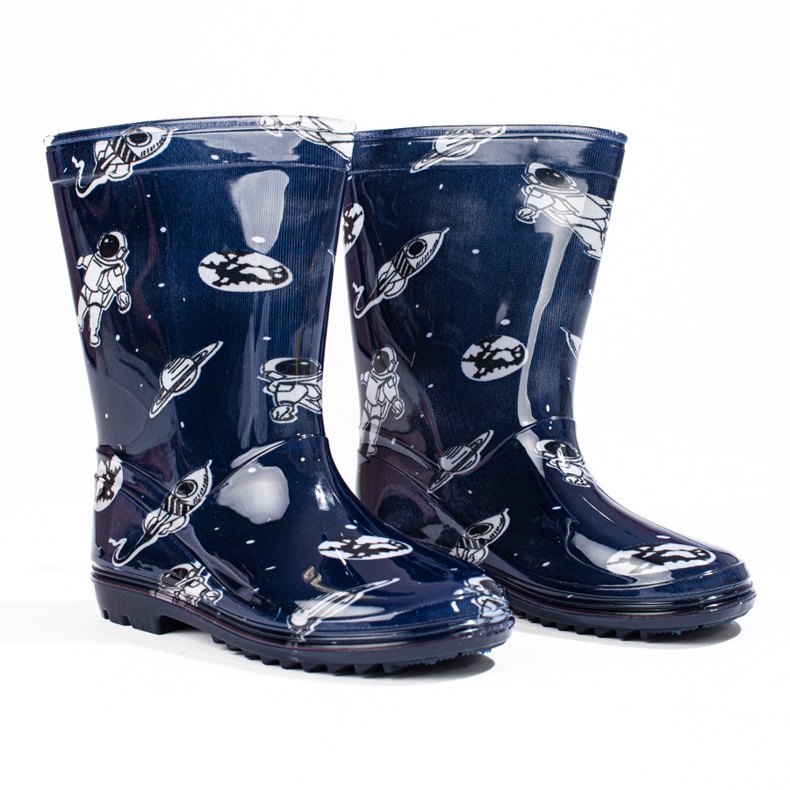 Galoches pour grand garçon avec le motif Shelovet bleu marine 1