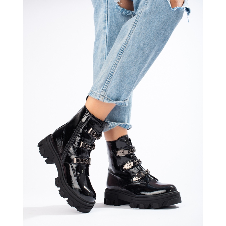 Bottes Shelovet basses classiques pour femmes en daim écologique noir 1