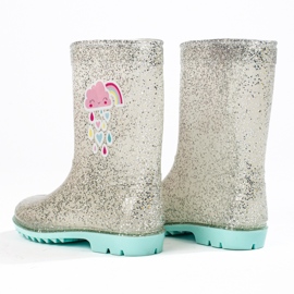 Galoches argentées Shelovet High Glitter pour filles 1