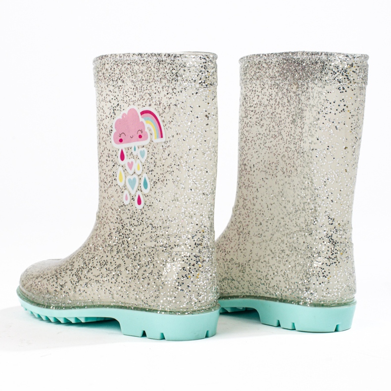 Galoches argentées Shelovet High Glitter pour filles 1