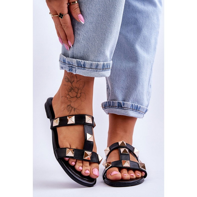 Chaussons Femme à Gros Clous Noir Mercure le noir 1