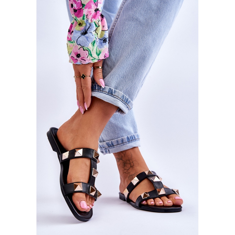 Chaussons Femme à Gros Clous Noir Mercure le noir 2