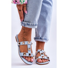 Chaussons Femme Mercure Bleus à Gros Clous 1 Chaussons Femme Mercure Bleus à Gros Clous 1