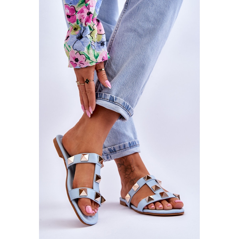 Chaussons Femme Mercure Bleus à Gros Clous 2