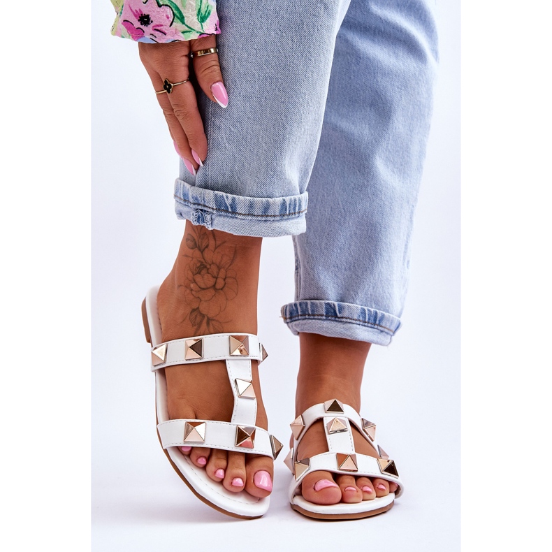 Sandales à gros clous pour femme Blanc Mercure 1