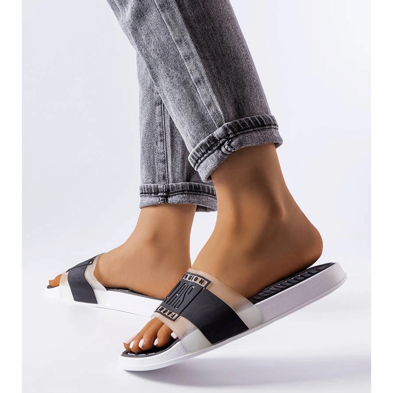 Babouches en caoutchouc noir de Paris le noir 1