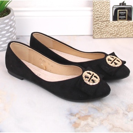 Ballerines noires à petit talon en daim pour femme Potocki BB23004 le noir 6