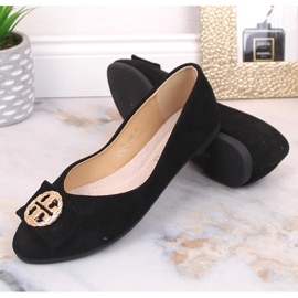 Ballerines noires à petit talon en daim pour femme Potocki BB23004 le noir 8