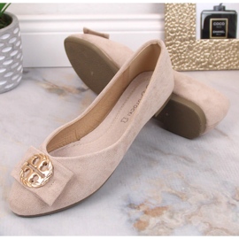 Ballerines petit talon daim beige femme Potocki BB23004 8
