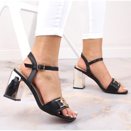 Sandales pour femmes à talon miroir noir Filippo Ds 4502 le noir 2