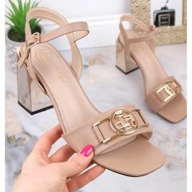 Sandales pour femmes beiges à talon miroir Filippo Ds 4502 4