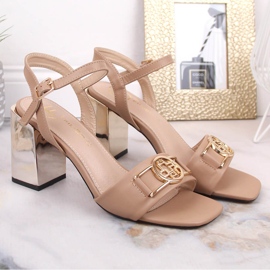 Sandales pour femmes beiges à talon miroir Filippo Ds 4502 5