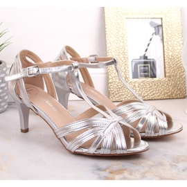 Sandales à talons hauts laquées argentées pour femmes Filippo DS4301 5