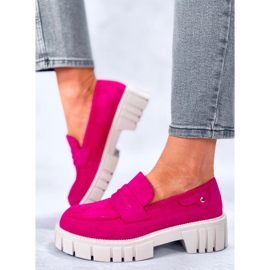 Mocassins plateforme de Chandra Peach rose 1