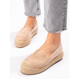 SHELOVET Espadrilles sur la plate-forme beige 1