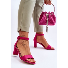 Sandales féminines sur le Fuksja Post 20SD98-1617 Lexi rose 2