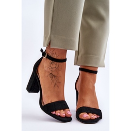 Sandales en daim classiques pour femmes Noir Passo 1