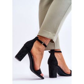 Sandales en daim classiques pour femmes Noir Passo le noir 4