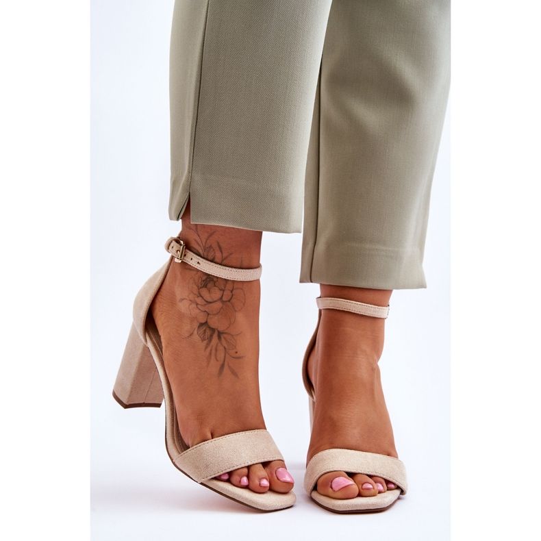 Sandales Classiques en Daim pour Femme Beige Passo 1