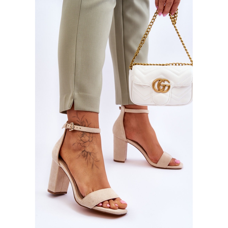 Sandales Classiques en Daim pour Femme Beige Passo 2