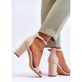 Sandales Classiques en Daim pour Femme Beige Passo 5