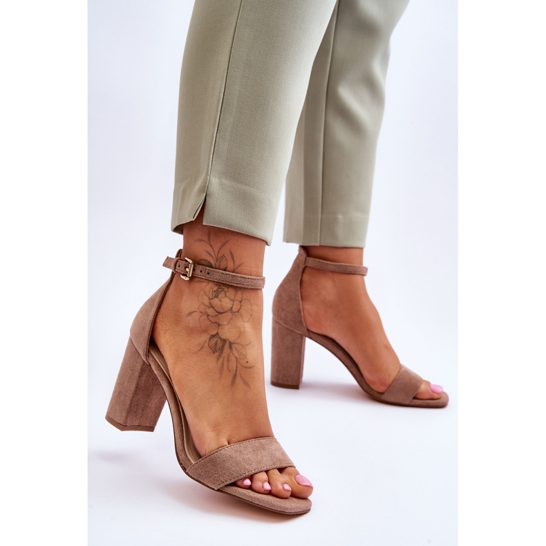 PE1 Sandales en daim classiques pour femmes Marron Passo brun 2